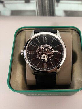 Fossil BQM7127 Flynn Black Leather Skeleton Men's Watch